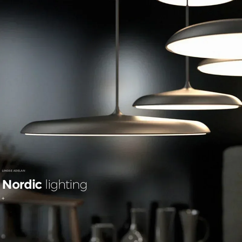 Nowoczesny Led w kształcie UFO wisiorek światła projekt okrągły kryty wiszące lampy Nordic stół obiadowy kuchenny salon Home Decor lampa wisząca