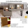 White Dressing Table with Mirror and Light, Small Makeup Table with 5 Drawers, Modern Makeup Table with Adjustable Cabinets 4