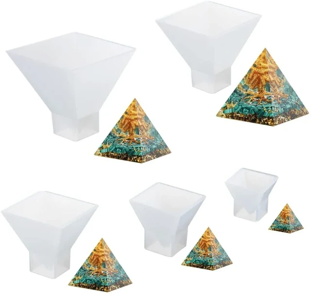 Large Pyramid Silicone Molds Big Pyramid Resin Mold Epoxy Resin Casting  Molds with Plastic Stand Base for Jewelry Casting DIY