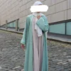 2023 New Dubai Abaya Kimono Eid Ramadan Muslim Open Abaya Female Turkey Solid Color Cardigan Dress Islam Clothing Arabic Robe