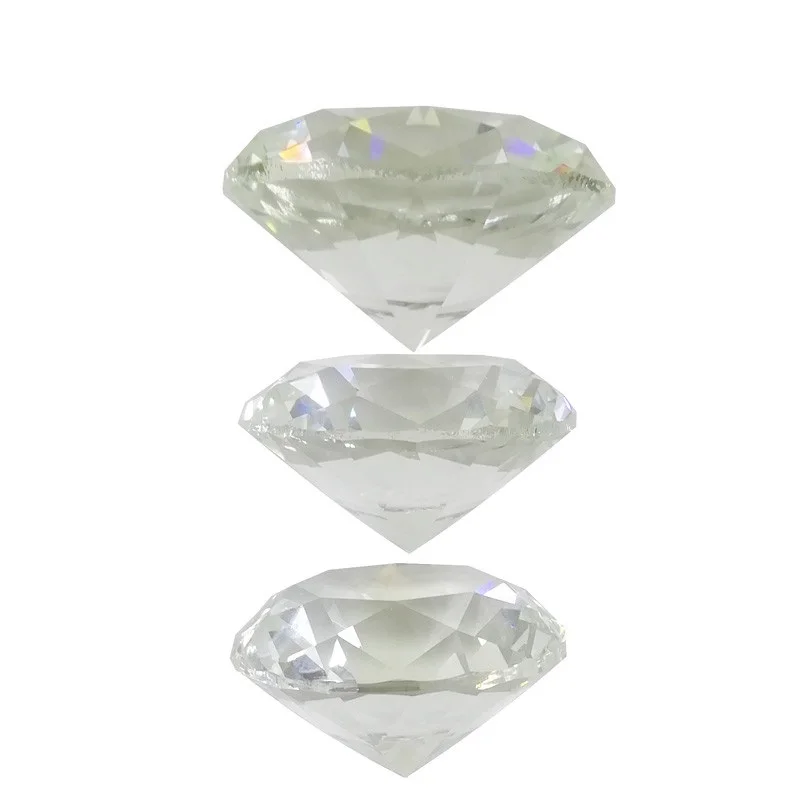 Crystal Glass Diamond Ornament - Transparent Decorative Gem