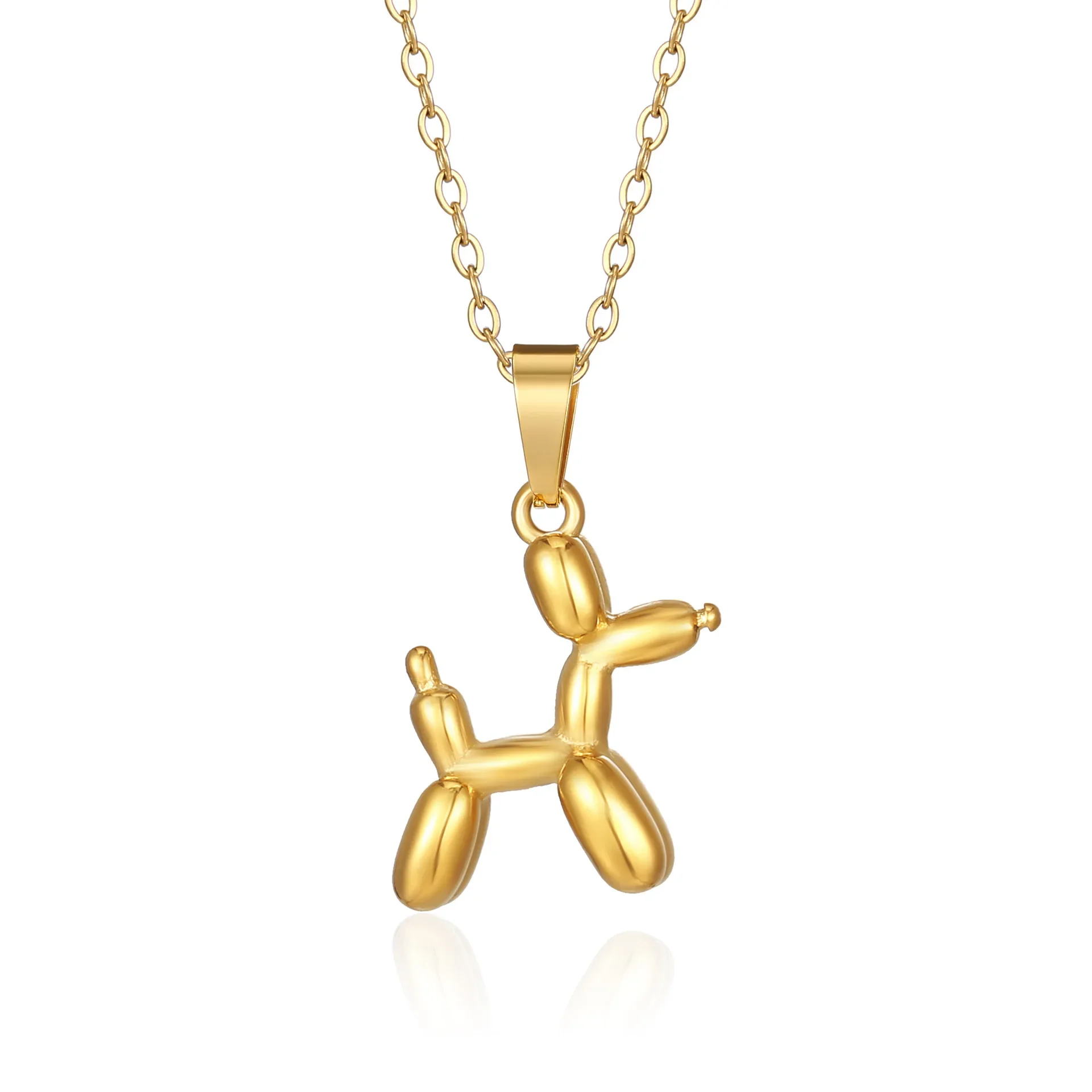 

Stainless Steel Women Classic Cute Personalized Puppy Three-Dimensional Necklace