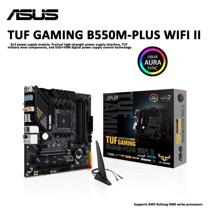 ASUSTUF Gaming Motherboard, B550MPLUS, WiFi II, AM4, AMD B550