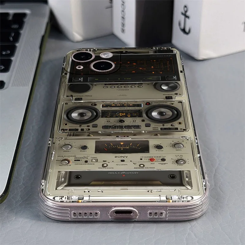 Vintage Radio Camera Design Fashion Phone Case - Clear TPU Cover