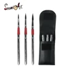 SeamiArt 3pcs/Set Painting Brushes With Portable Pu Brush Bag DivIsible Short Holder Watercolor Journal Paint Brush 1