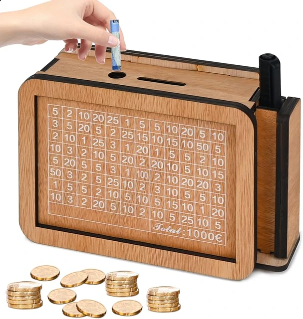 Tirelire en Bois,Tirelire avec Compteur, Numérique Tirelire