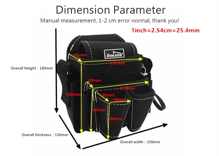 best electrician tool bag BOLE Small Tool Waist Bag, Special Waist Bag For Thickened Waterproof Multimeter Multi-functional Electrician Tool Bag tool chest for sale