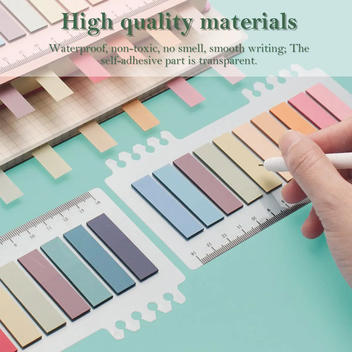 6Pack Sticky Note Tabs 60 Colors Writable Page Sticky Notes Waterproof PET Page Note Planner Stickers Office School