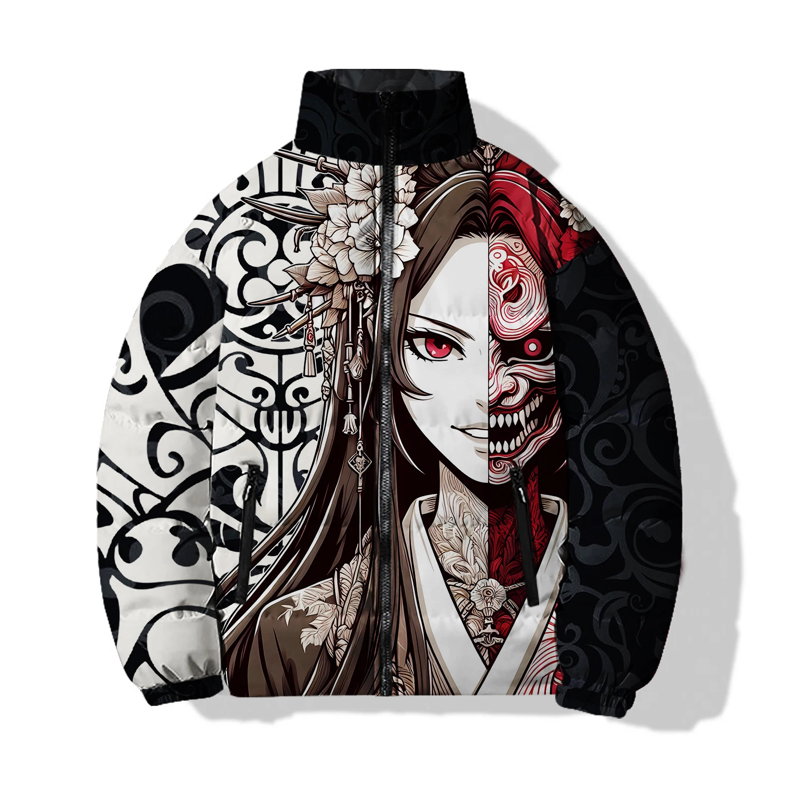 thumbnail image 1 of Abrigo de estilo japonés para hombre, chaquetas geniales para hombre, abrigos de invierno de alta calidad, abrigos de hombre cálidos, impresión digital 3D, bruja, duraderos, 1 of 5