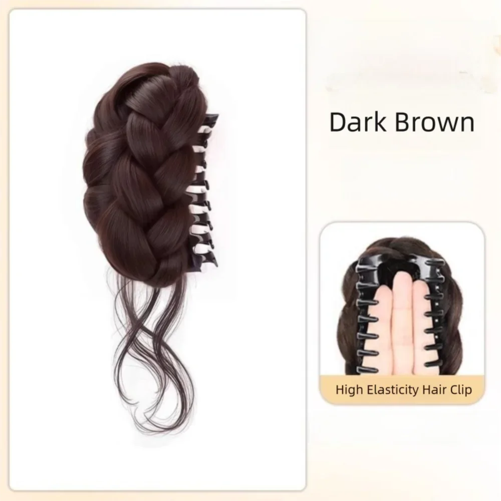 Synthetic Hair Bun Curly Wig Gripping Clip Meatball Head Messy Fluffy Braided Chignon Ponytail Hair Extensions For Women