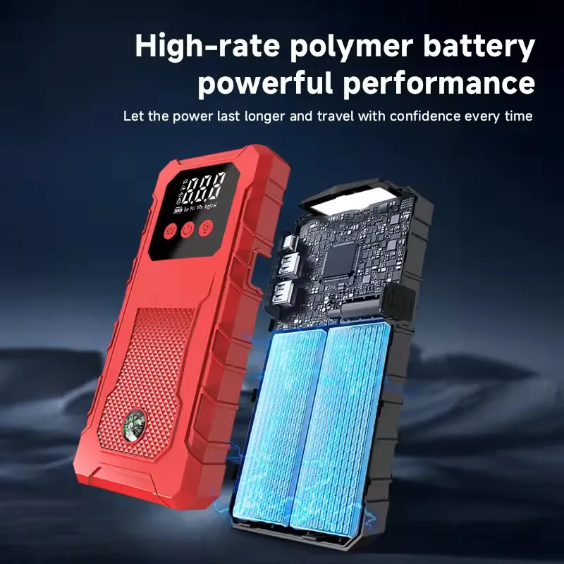 Car Battery Jump Starter Portable 3000A(9.0L Gas&8.0L Diesel)12V Lithium Jump Box Booster Power Pack LED Lights QC3.0(HZ-Y1)