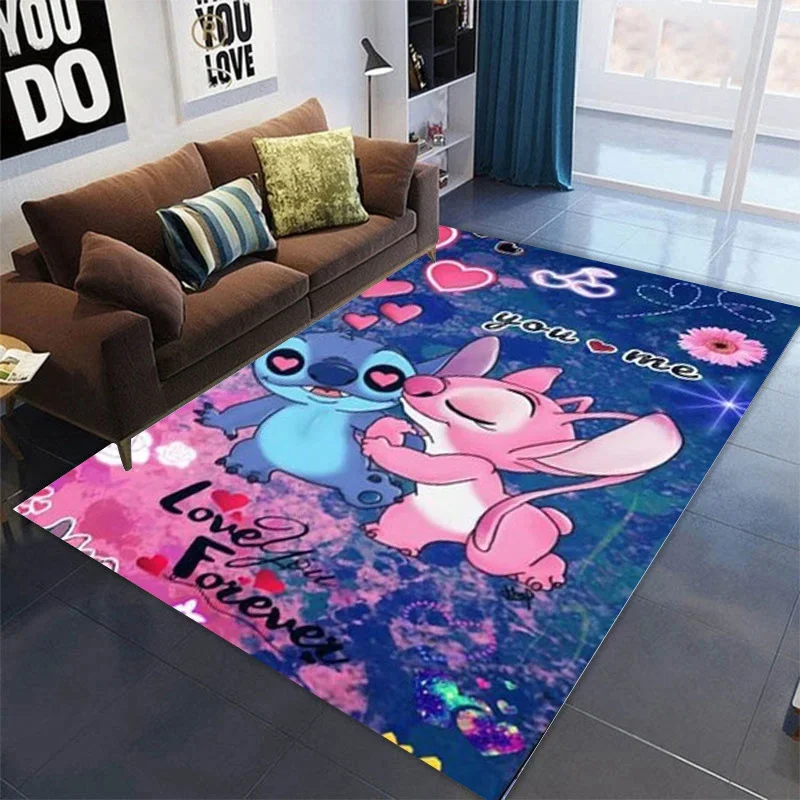 Stitch Disney Carpet New Anime Printed Living Room Bedroom Rug Creative Cartoon Anti-slip Children Crawling Mat Home Decoration