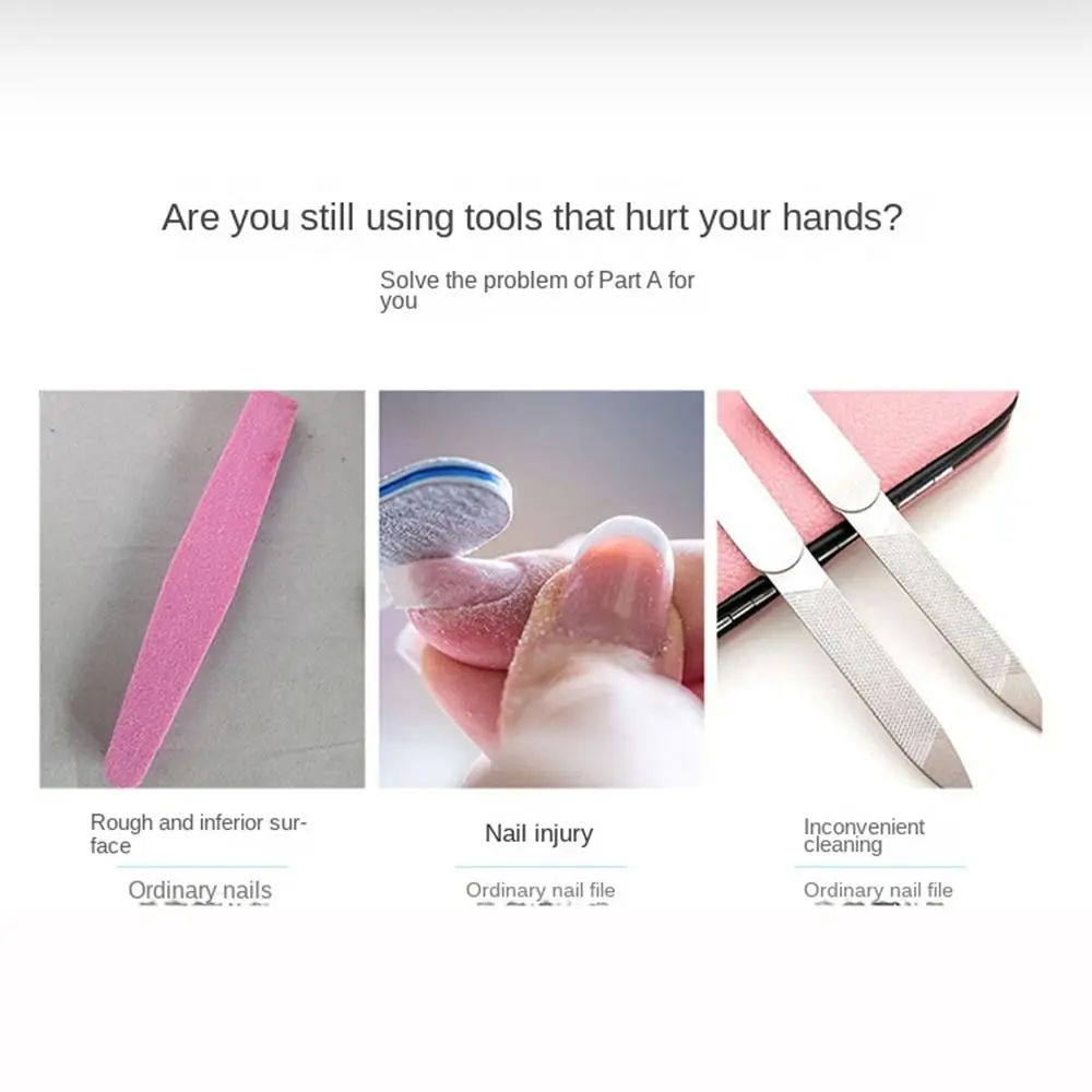 Portable Nano Glass Nail File Colorful Double Sided Nail Polishing Strip Smoothing Durable Polishing Stick Manicure Tool