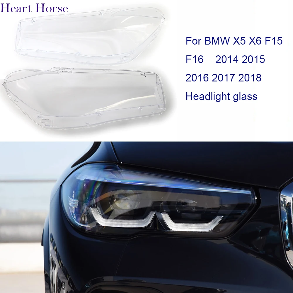 Headlight Glass Cover For BMW X5 X6 F15 F16 Lampshade Cover Headlamp