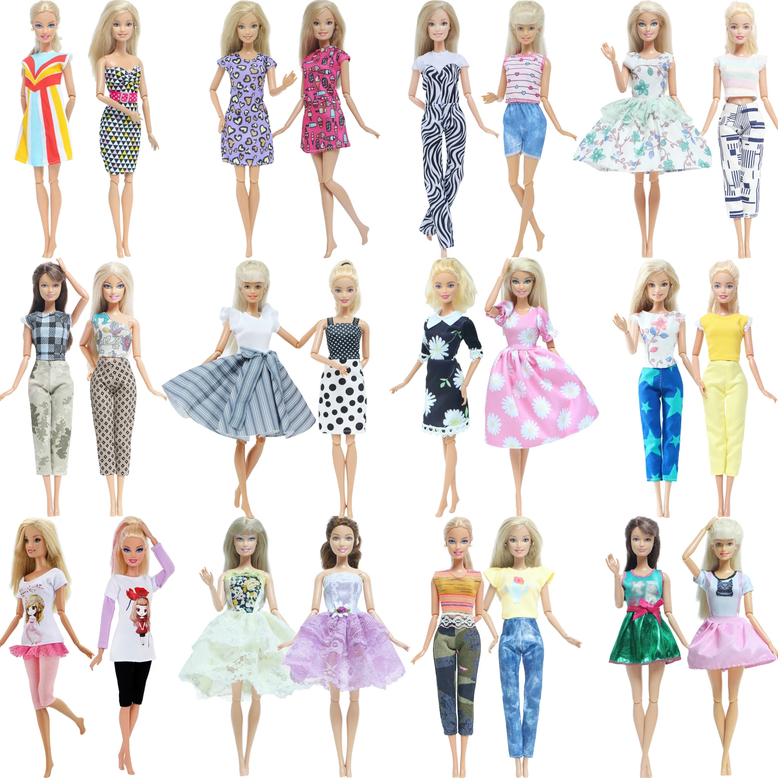 Compra online de 5 conjuntos de roupas de boneca para bonecas barbie calças  blusas mini vestidos roupas para 1/6 11.5 Polegada boneca adorável presente  conjunto para brinquedo da menina