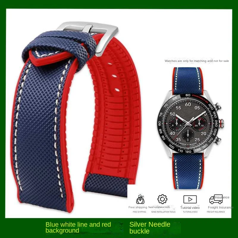 Correa de nailon de lona de 20 mm y 22 mm para relojes TAG HEUER F1 Gulf Oil Racing Submarine Omega Seahorse Series para hombre