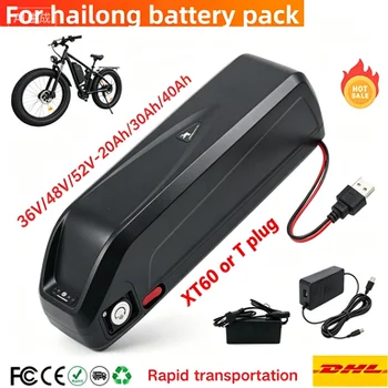 Batteria Hailong 36V 48V 52V 20Ah 30Ah per Motore Bafang BBS02 BBS03, Scooter Elettrico, Batteria per Bicicletta Elettrica