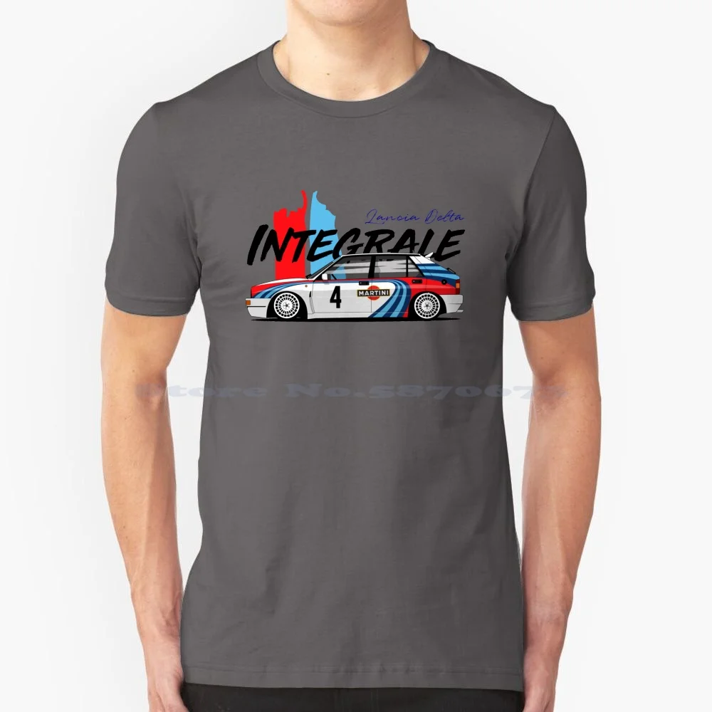 Lancia Delta Integra Rally Car T Shirt 100% Cotone Tee Lancia Delta Integra Wheels Vehicle Groupa Groupb Rallye Drifting