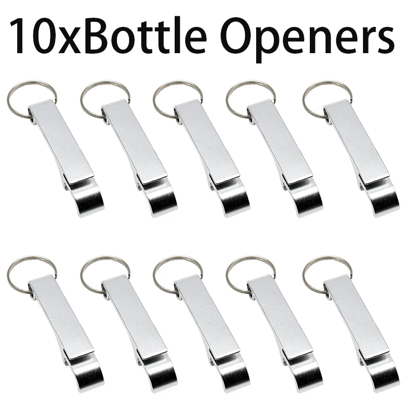 

10Pcs Bottle Opener Keychain Beer Bottle Openers Metal Keychain Tiny Bottle Opener Keychains