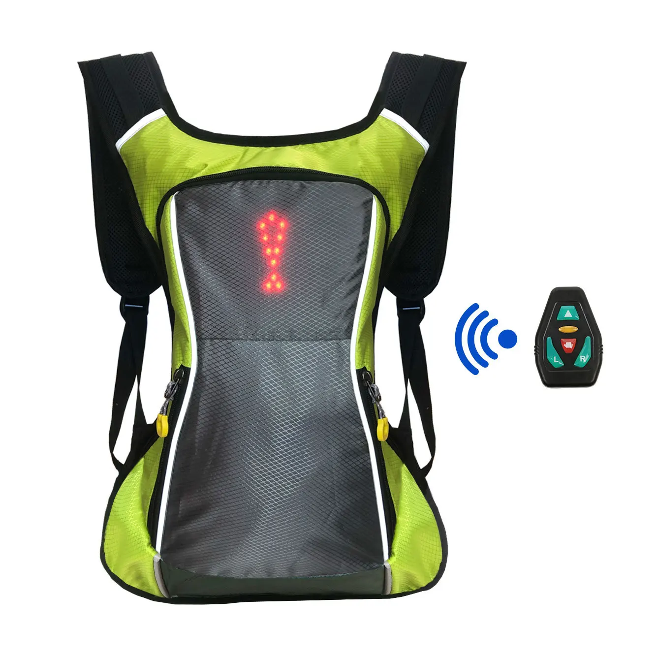 Remote Control Lightweight LED Signal Light Backpack Warning Light Cycling Bag Reflective Turn Signal Outdoor Sport Safety Bag