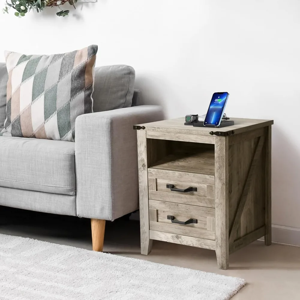 4PCS Farmhouse Dresser Set, Dresser and Nightstand Sets, Wooden Set. Including 6 Nightstand 6