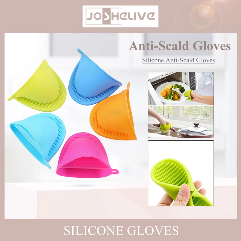 Anti-scalding Gloves Kitchen Insulated Oven Hand Clip Thickened Food-grade Silicone Thickened Anti-scald Gloves Kitchen Supplies