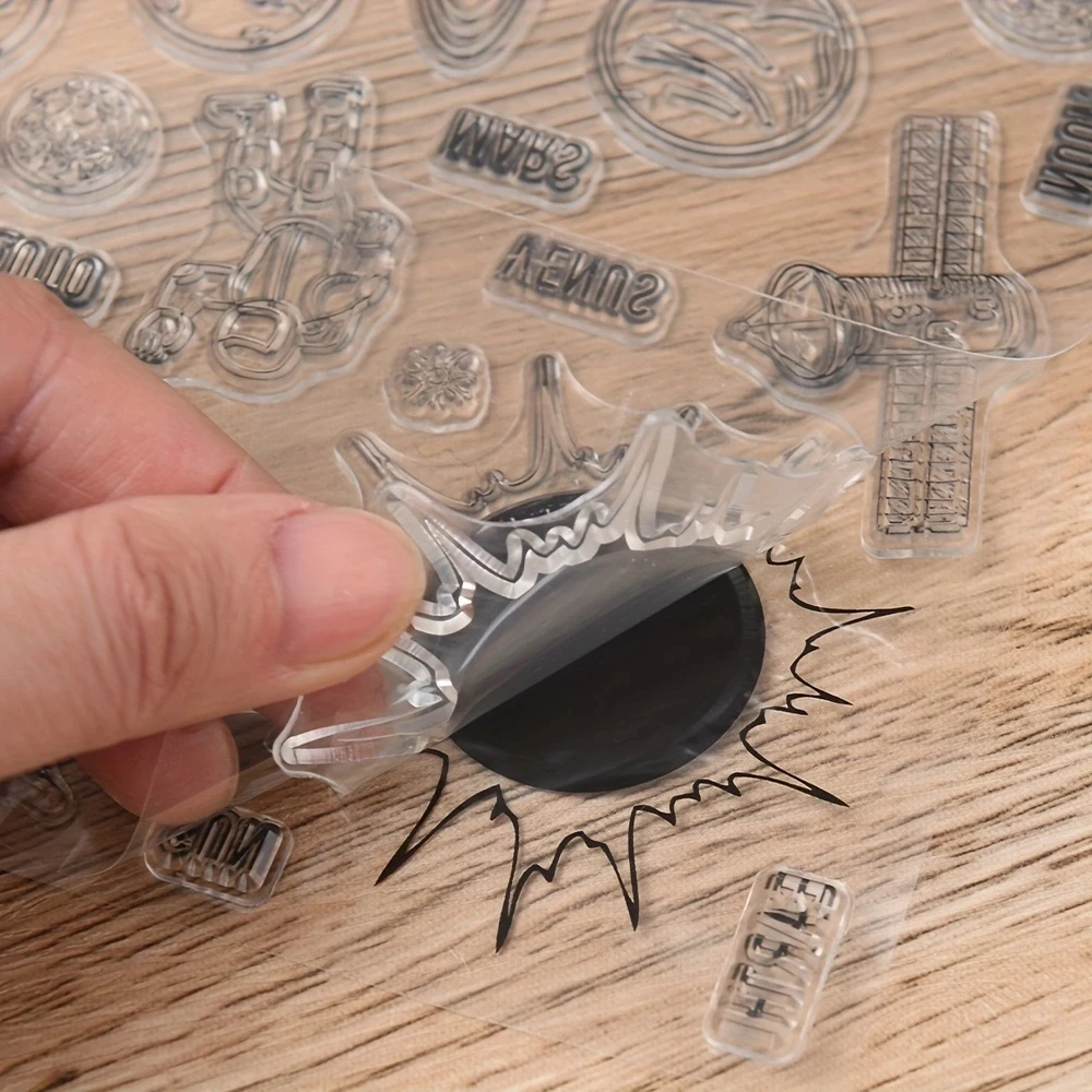 Decorative Planet Clear Stamps Transparent Silicone Stamp 1PC for DIY Scrapbooking Journal Card Making Album Paper Crafts
