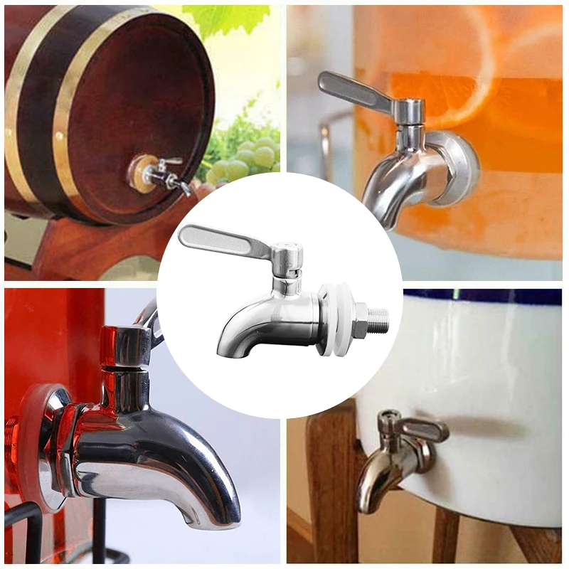 Stainless Steel Water Dispenser Faucet Water Tank Faucet Wine Bottle Plastic Jar Nozzle Bottle Tap Dispenser Wine Barrel