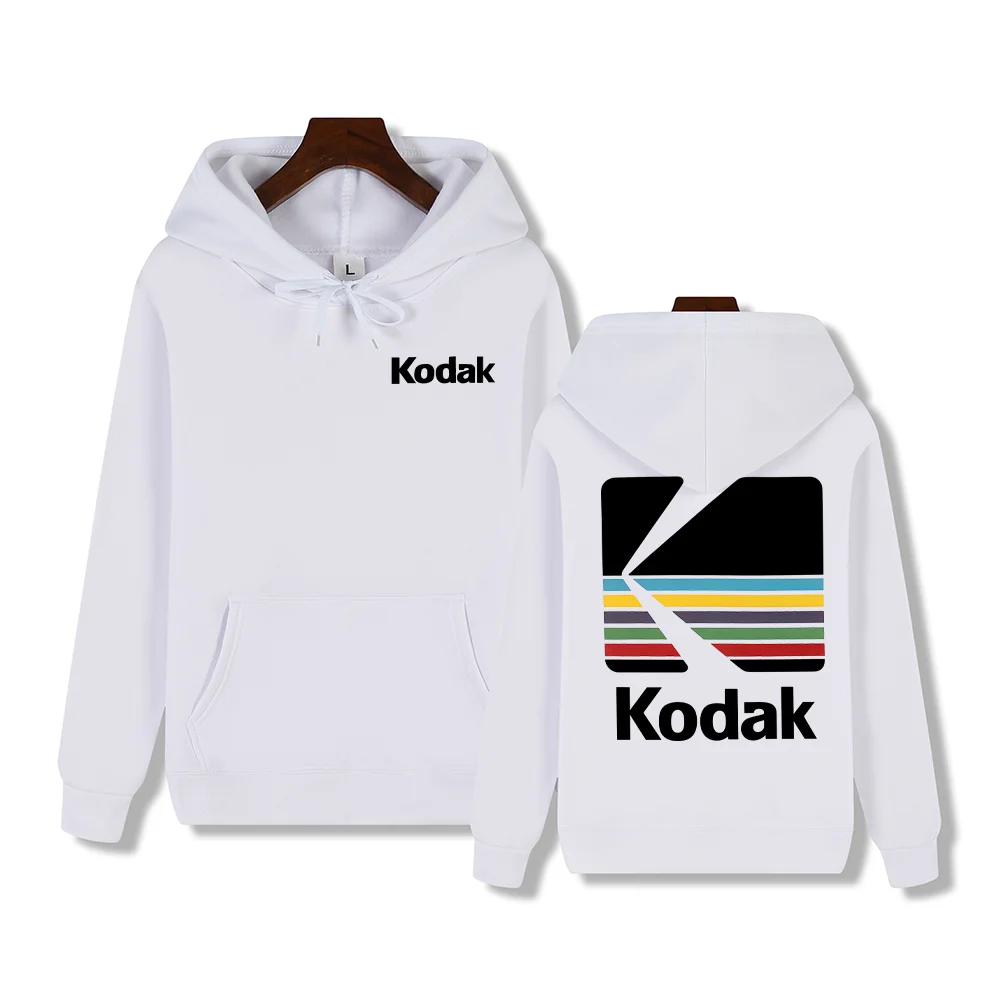 Kodak Brand Autumn and Winter Trend Hip Hop Retro Style Fashion Y2K Print Warm Men Hoodie Outdoor Sports Casual Street Clothing