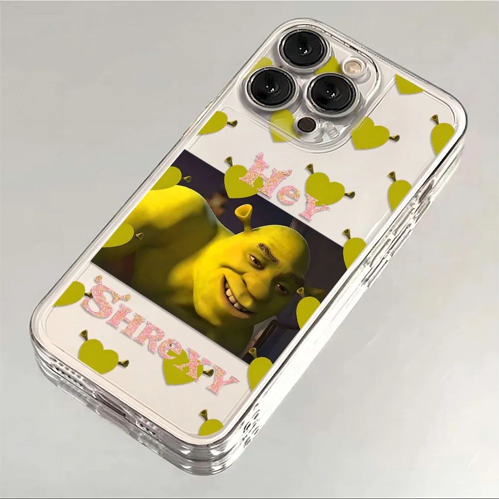 Cartoon Shrek-Themed Clear Phone Case