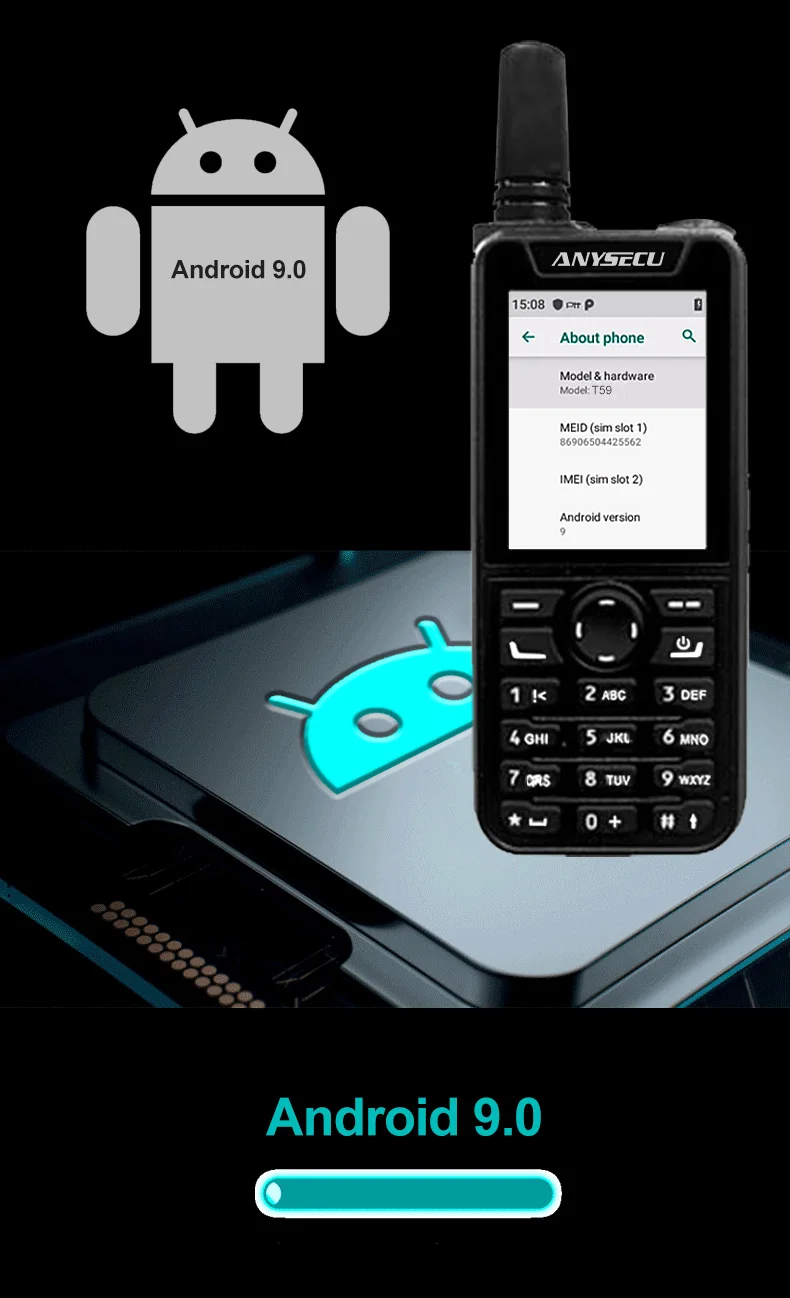 4G Network Radio T59 Android 9.0 WIFI GPS Unlock LTE/WCDMA/GSM Mobile Phone Work