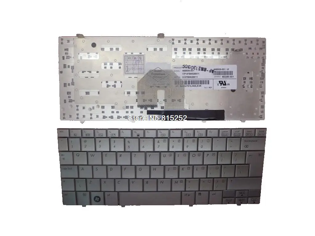 

Клавиатура для ноутбука HP MINI2133 MINI2140 MP-97B0028911 468509-001, США, серебристая