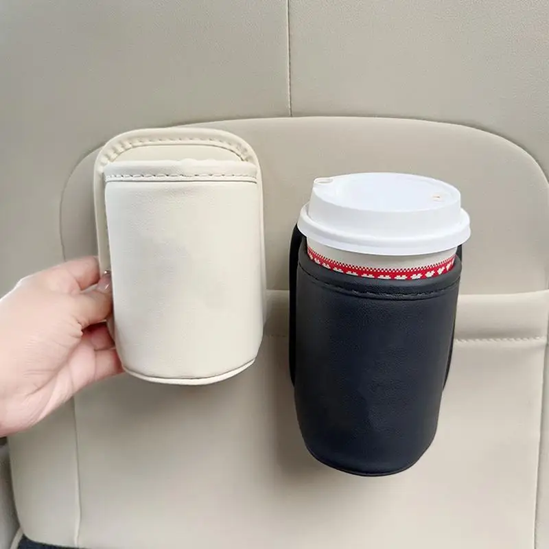 Car door cup holder Leather Automotive Drink rack Storage bin auto Back Seat cup holder Organizer for car interior accessories