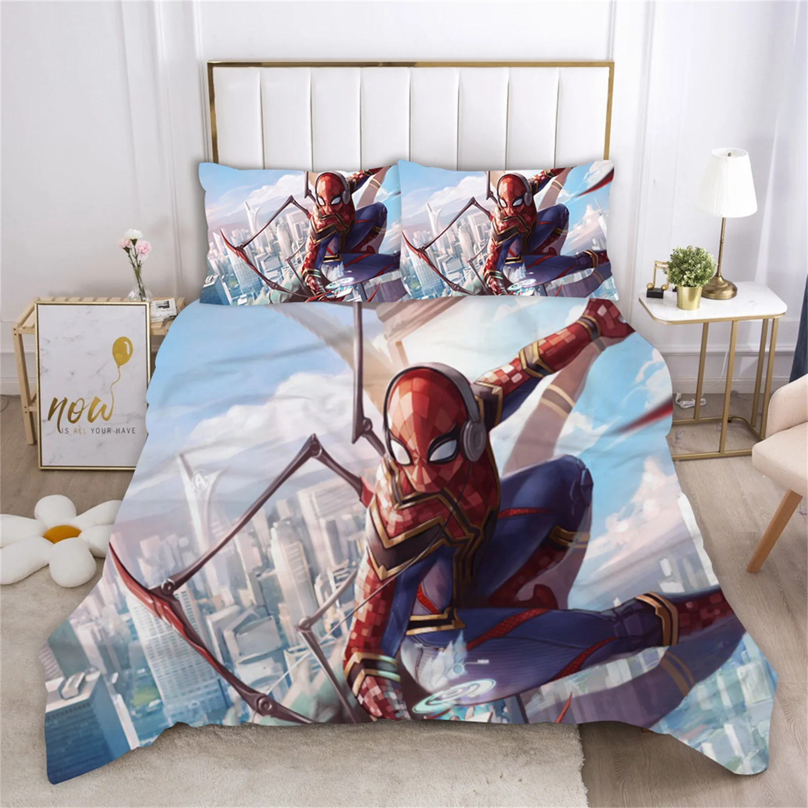Housse de couette Spiderman 220×240, parure de lit, 2 personnes, double – Image 5