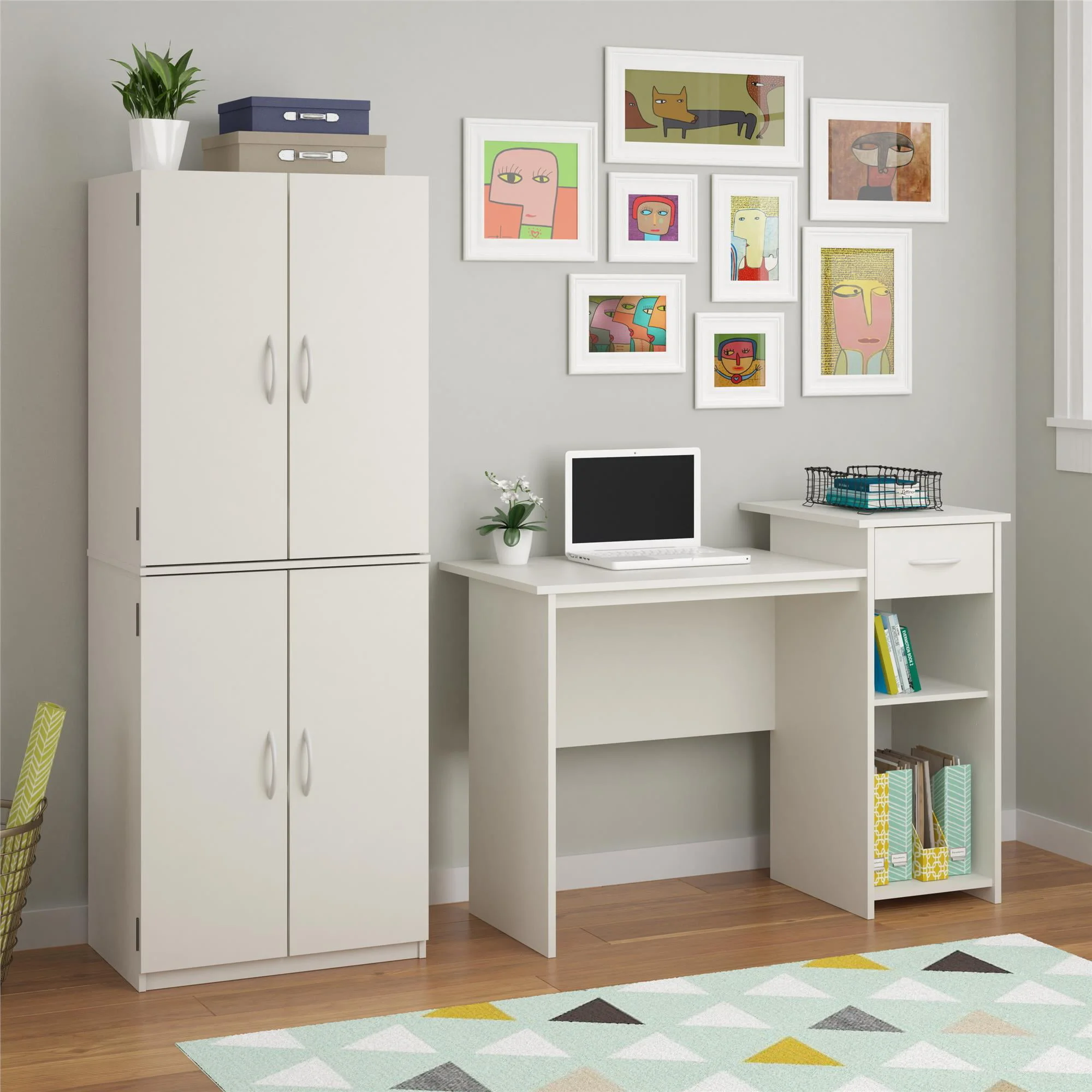 4 Door 5' Storage Cabinet, Bedroom Cabinets Living Room Bathroom Cabinets White Storage 73 JFurnitures 2026