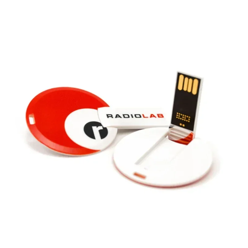 미니 라운드 카드, USB 플래시 드라이브, 무료 맞춤형 로고 인쇄 그림, 128GB Pendrive, 8GB 카드, 비즈니스 이름 U 디스크, 핫 프로모션
