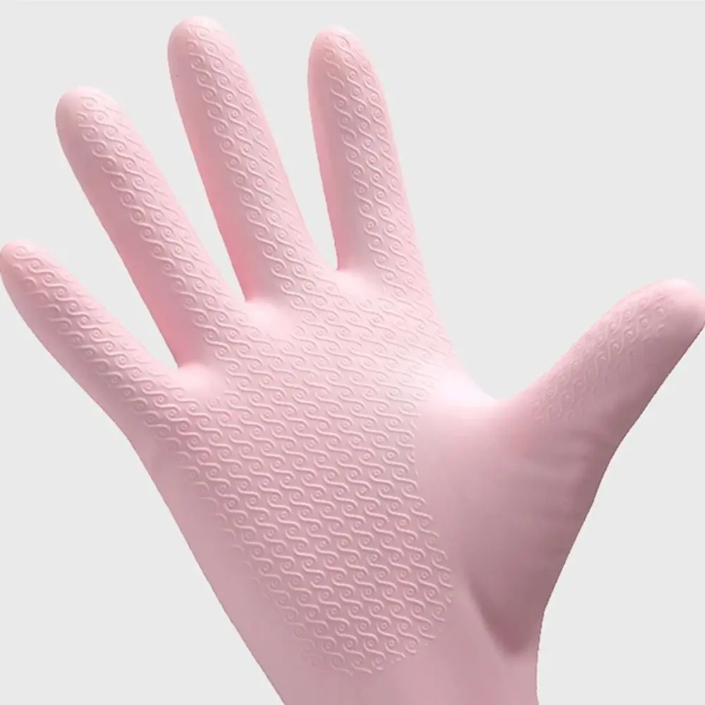 Dishwashing Gloves Cleaning Gloves Dishwashing Gloves Single Layer Household Chore Splicing Sleeve Waterproof Elastic Band Mouth Rubber