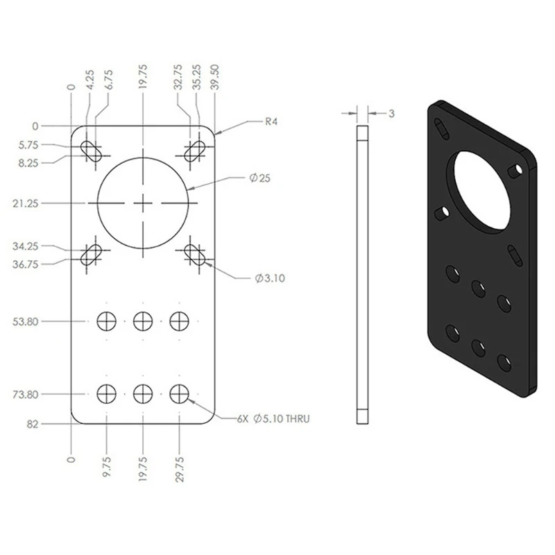 nema17 Stepper Motor Mount Plate Aluminum Alloy Motor Holder Fixed Seat for nema17 Stepper 3D Printer Parts Stepper Motor