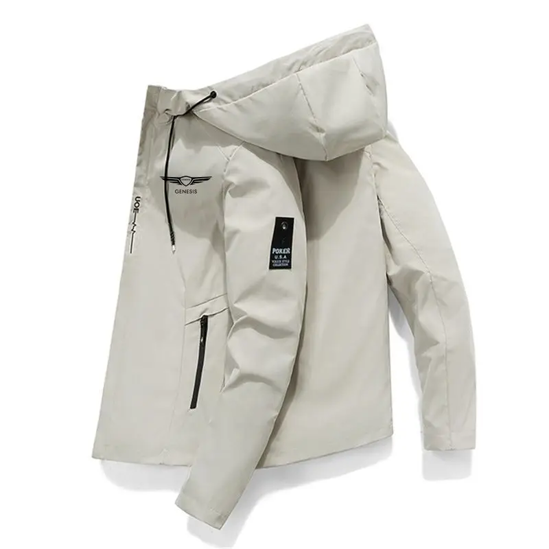 GENESIS Spring and Autumn new bomber jacket men's windbreaker zipper jacket casual work fashion outdoor adventure