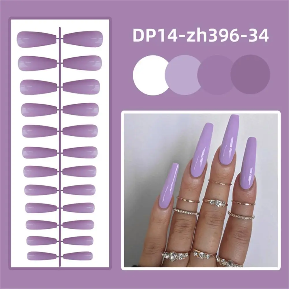 thumbnail image 4 of 24 piezas de pegatinas de gelatina trapezoidales brillantes de ballet largas de color sólido, fáciles de terminar, reutilizables, para quitar y usar en uñas Y1X2, 4 of 6