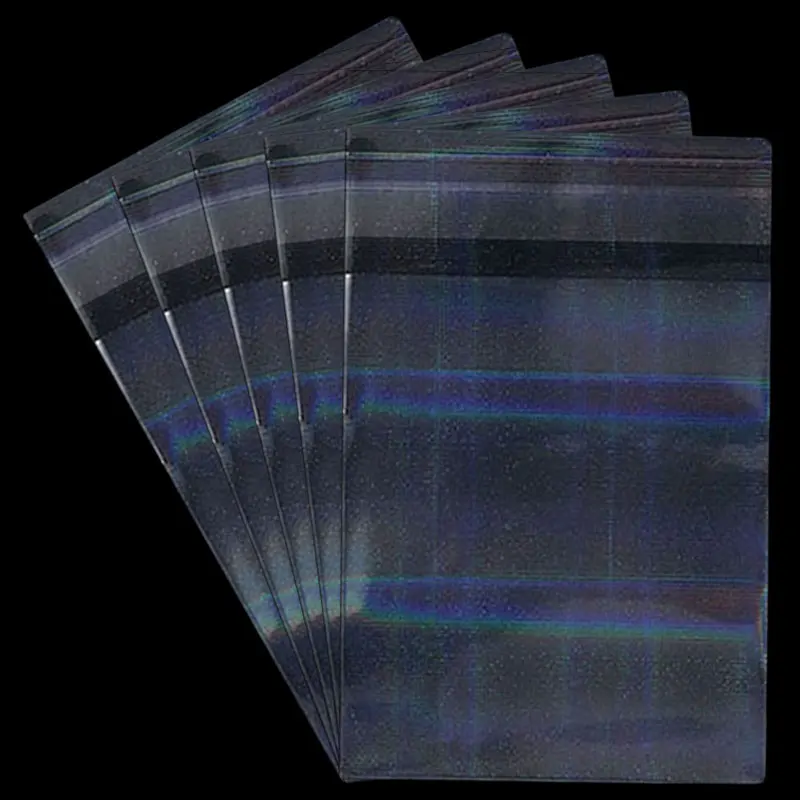 50pcs Clear Holographic Laser Self-adhesive Bag Resealable Plaid Pouch for Jewelry Packaging Cosmetic Sample Bags Badge Gift Bag лэтуаль голографическая косметичка holographic cosmetic pouch