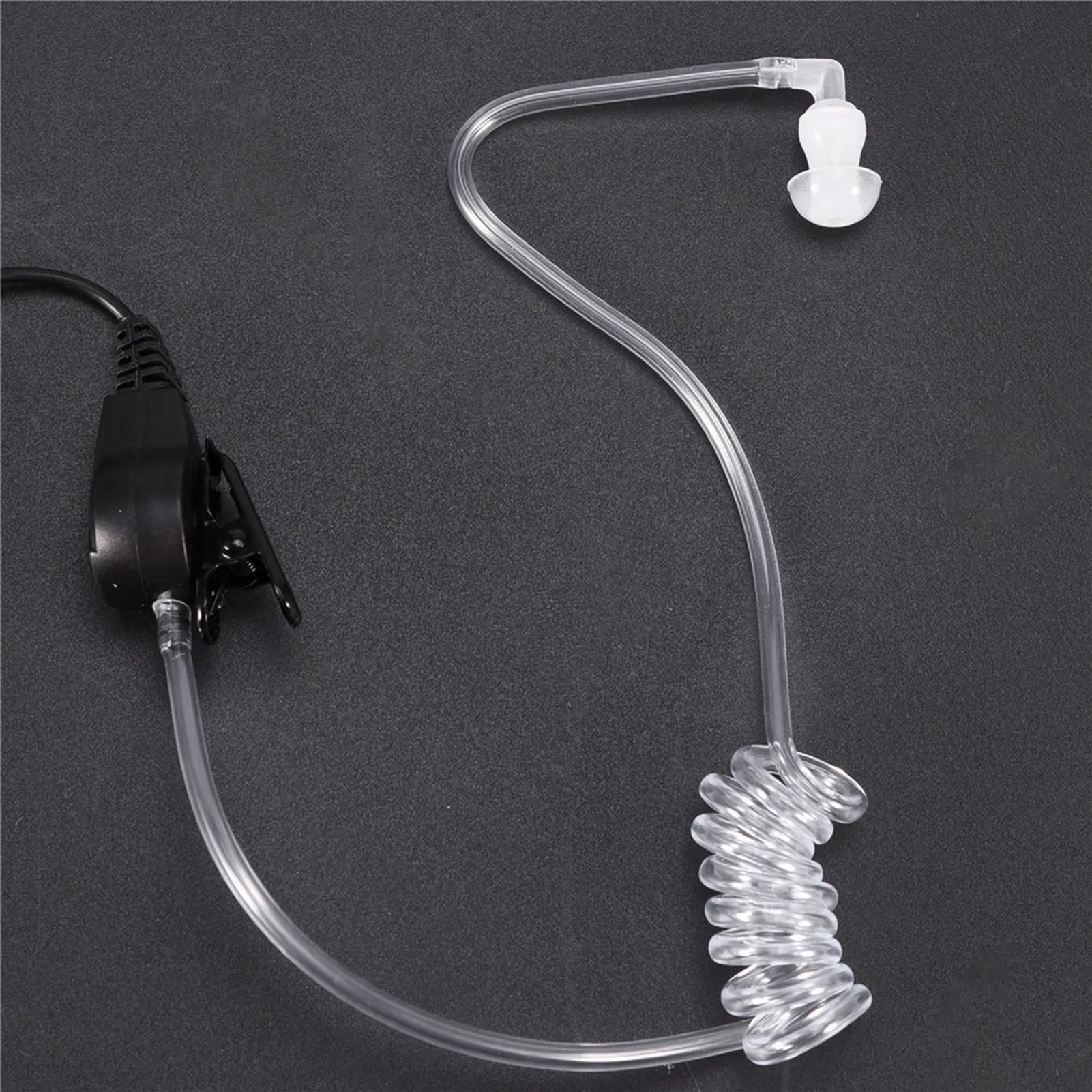 Acoustic Tube Earpiece 2Pin Acoustic Tube in Ear Earpiece W PPT Mic Red Light for 2 Way Radio Wakie Talkie
