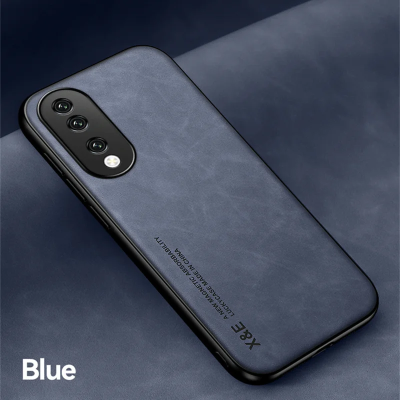 Luxury Leather Phone Case with Built-in Metal Plate & Magnetic Holder