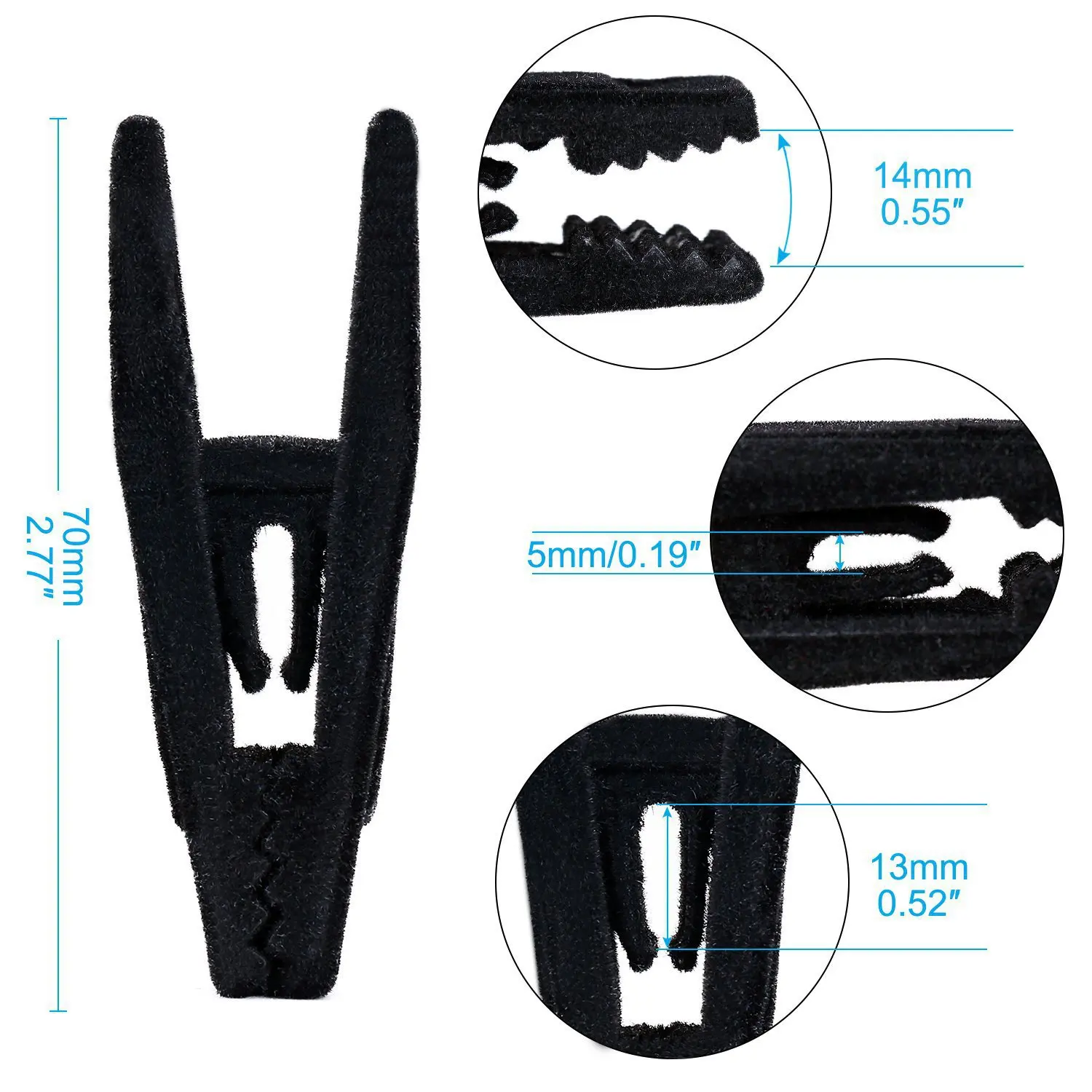 For 5/10/15/20 pcs of Velvet Hanger Clips Non-slip Detachable Clothespins Flocked Fine Line Hakama Cloth Hangers 4