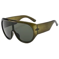 Lunettes de soleil rétro à grande monture pour femmes et hommes, couleur thé, carrées, pilote, UV400, Cool, une pièce 6