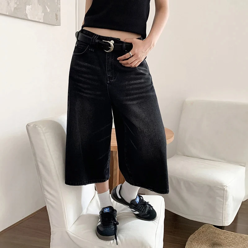 パンツ Supreme Baggy Denim Short Black 32 Vintage Y2k Baggy Denim Shorts Wide Leg Pants For Women&Men