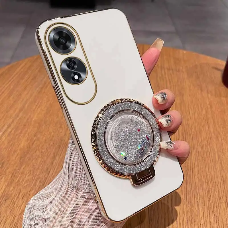 Sleek 60° Rotating Circular Support Plating Phone Case