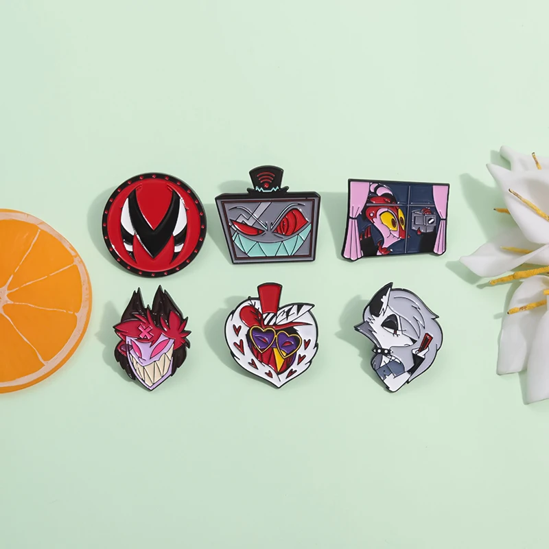 Fantasy Anime Hazbin Hotel Enamel Pins Custom Movie Inspiration Figure Badge Backpack Brooches Clothes Lapel Pin Jewelry Gift