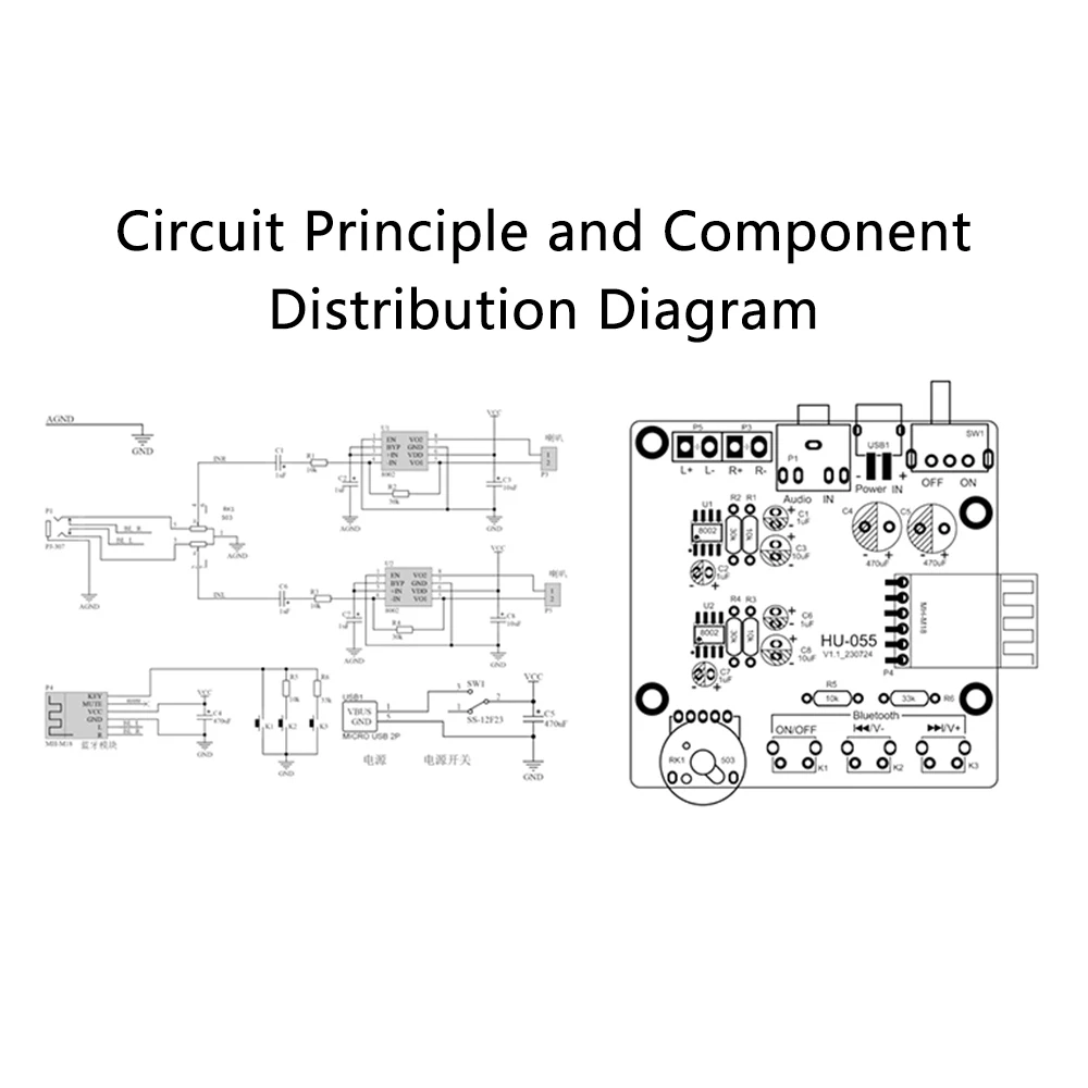 DIY Bluetooth Speaker Kit Loose Part Dual-channel Stereo Desktop Music Player Circuit Board Welding Practice Kit