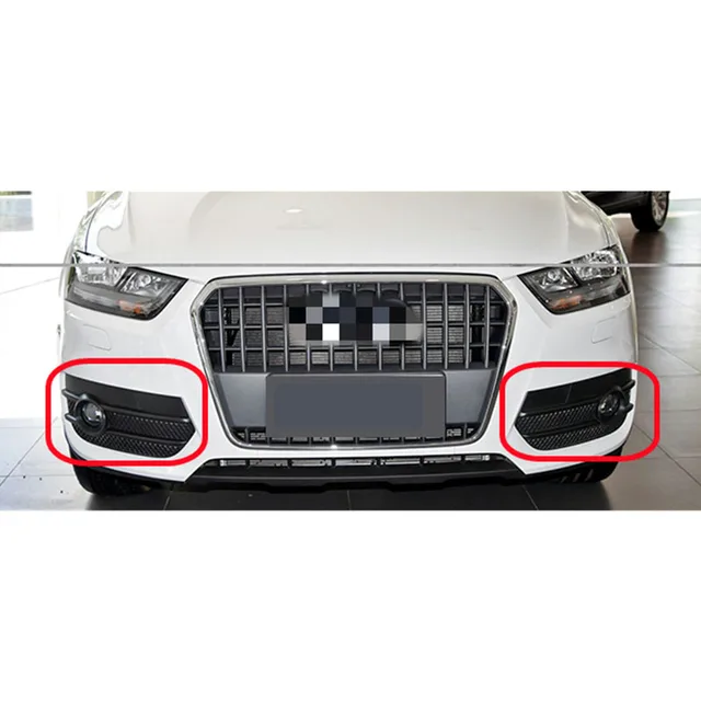 グロスブラックフロントフォグライトグリルカバー A3 8V セダン 2013 2014 2015 2016 と互換性あり グロスブラック カーフロントフォグライトグリル フォグランプグリルカバートリム A6 C7 セダン 2012-2015 標準バンパー ハニカム フォグライトランプグリルグリルカバーアウディ A6 C7 セダン標準プレフェイスリフト 2012- 